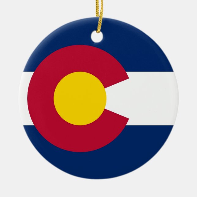 Ornamento com bandeira do Colorado (Frente)