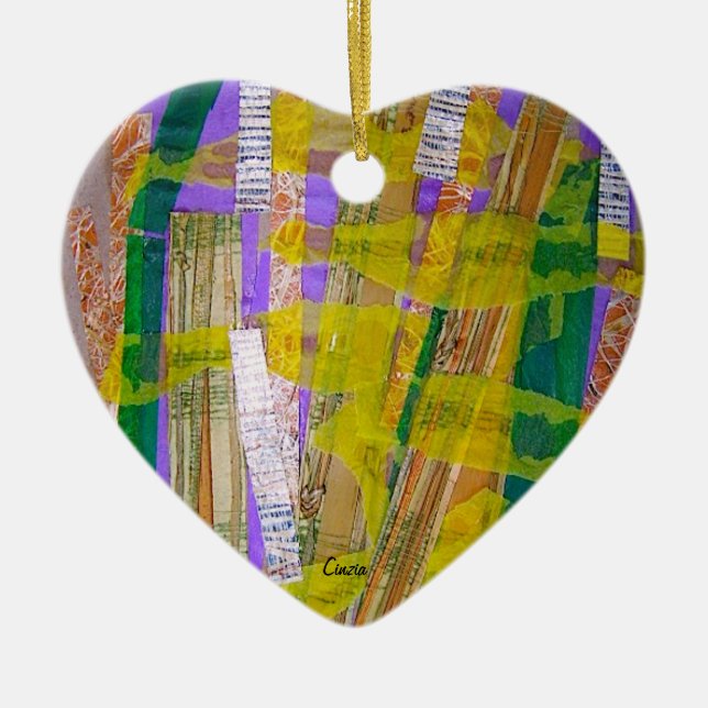 Ornamento com colagem química. (Frente)