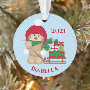 Ornamento Com Datas De Dormir De Natal, Urso De Te
