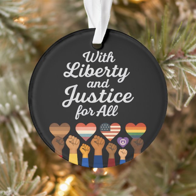 Ornamento Com Liberdade e Justiça para Todos Protesto Liberd (Árvore)