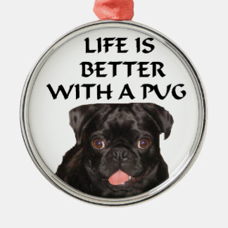 ornamento com pug preto