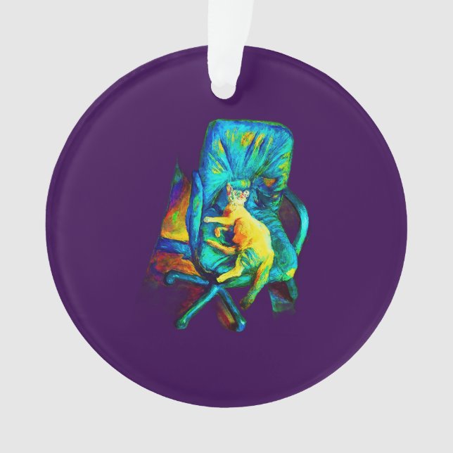 Ornamento com uma DESIGN de CAT ART (Frente)