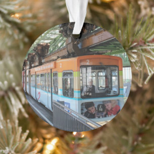 Ornamento Comboio Flutuante Wuppertal Azul Laranja