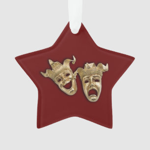Ornamento Comédia e Teatro Tragédia Máscara Maroon