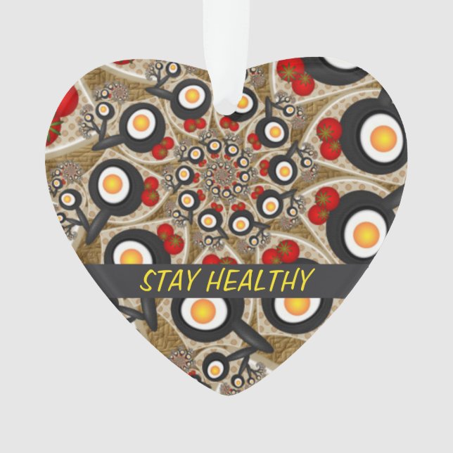 Ornamento Comida Engraçada De Arte Fractal, Tomates, Texto D (Frente)