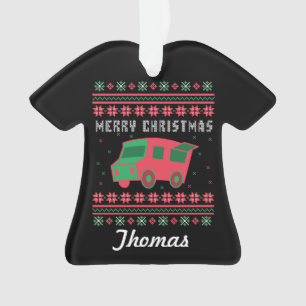 Ornamento Comida Personalizada Truck Ugly Christmas Sweater