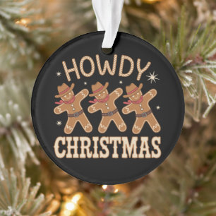 Ornamento Como está Natal Cowboy Gingerbread Ocidental Natal