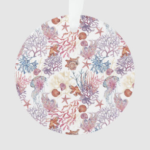 Ornamento Composição de Aquarela Subaquático Série Design 3