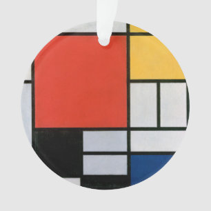 Ornamento Composição de Piet Mondrian Vermelho Amarelo Azul