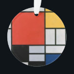 Ornamento Composição Mondrial Amarelo Vermelho Azul Preto<br><div class="desc">Composição de Piet Mondrian com a famosa pintura vermelha, amarela, azul e preta (1921).</div>