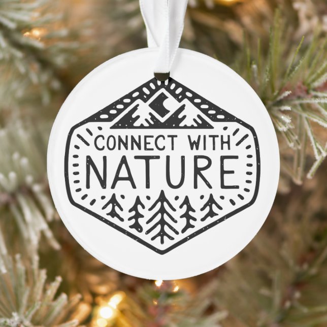 Ornamento Conecte-se com a natureza branco escandinavo (Árvore)