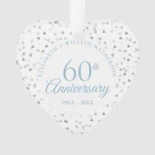 Ornamento Confetes de Corações do 60º Aniversário