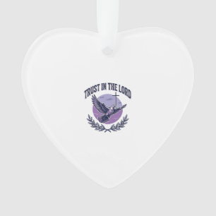 Ornamento Confie no Senhor Pombo Design de Camiseta Cristã_1