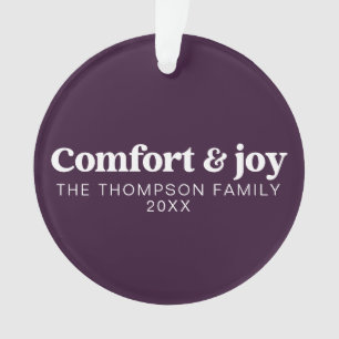 Ornamento Conforto e alegria Natal Mínimo Moderno e Roxo
