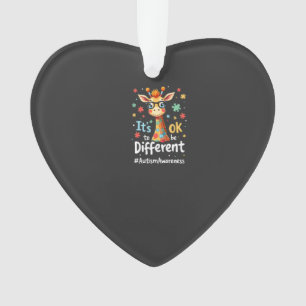 Ornamento Conscientização do Autismo Girafa Animal Fofo Está