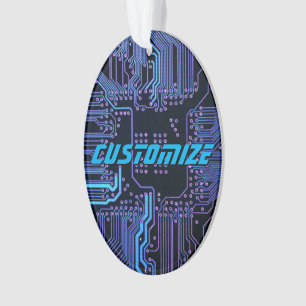 Ornamento Conselho de circuito de computador azul Legal pers