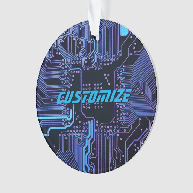 Ornamento Conselho de Circuito Eletrônico Azul PCB Blue - Ou (Frente)