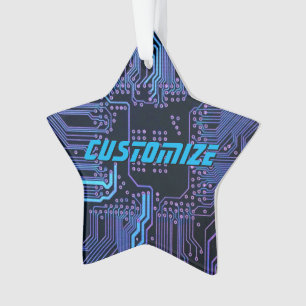 Ornamento Conselho de Circuito Eletrônico Azul PCB Blue - Ou