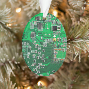Ornamento Conselho do circuito do Geek do computador verde
