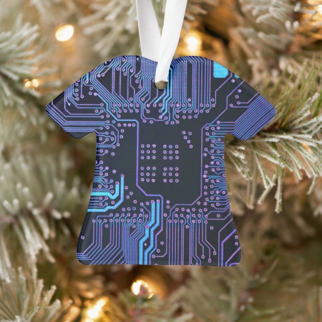 Ornamento Conselho Nerd de saída PCB Blue Electronic Circuit (Árvore)