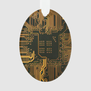 Ornamento Conselho Nerd de saída PCB Laranja Circuito Eletrô
