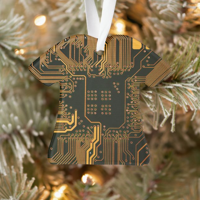 Ornamento Conselho Nerd de saída PCB Laranja Circuito Eletrô (Árvore)
