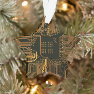 Ornamento Conselho Nerd de saída PCB Laranja Circuito Eletrô