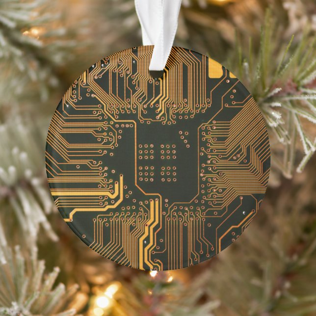 Ornamento Conselho Nerd de saída PCB Laranja Circuito Eletrô (Árvore)