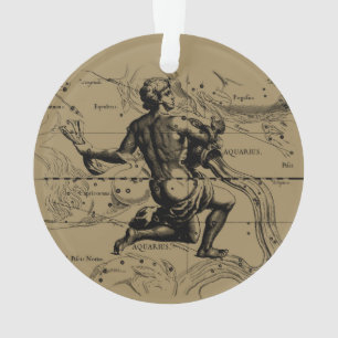 Ornamento Constelação Aquarius Hevelius 1690 Engrenando