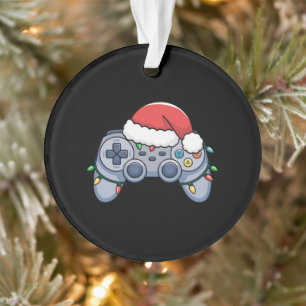 Ornamento Controlador de Video Game Chapéu de Natal do Papai