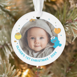 Ornamento Cookie Monster Baby First Christmas Photo