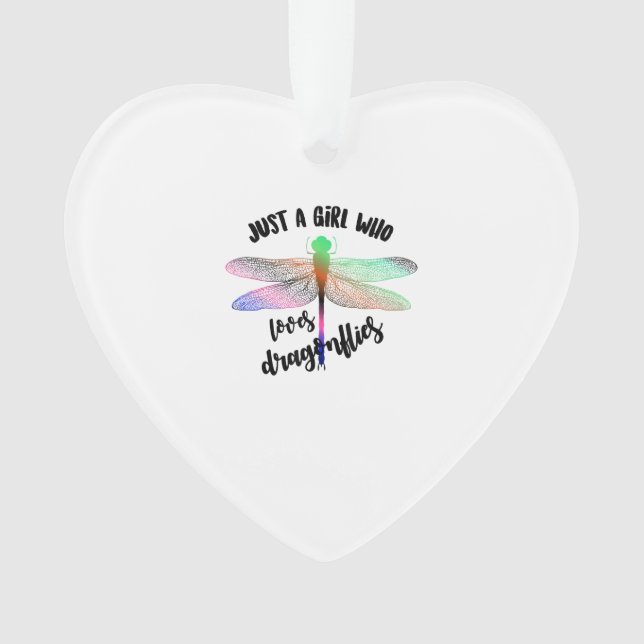 Ornamento Cool Funny Just A Girl Who Loves Dragonflies Shirt (Frente)