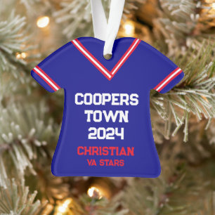Ornamento Cooperstown Custom Blue Jersey Name Team