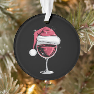 Ornamento Copo de Vinho Tinto Natal Piada Natal Xmas