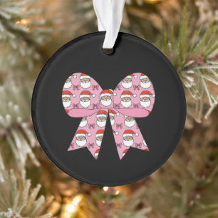Ornamento Coquette Natal Arco Rosa Papai Noel Vintage Retro