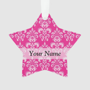 Ornamento Cor damasco rosa quente