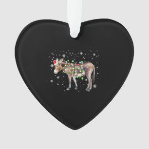 Ornamento Cor das luzes de Natal burro   Donkey Gift Papais 