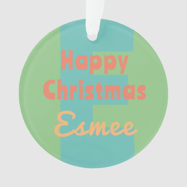 Ornamento cor-de-rosa da menta monográfica personalizada (Frente)