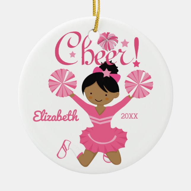 Ornamento cor-de-rosa do cheerleader do (Frente)