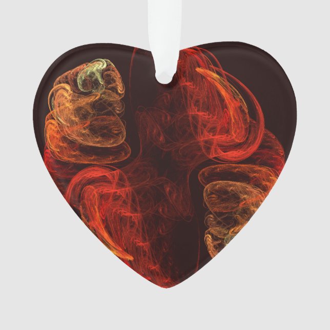 Ornamento Coração acrílico de Abstrato de metamorfose (Frente)
