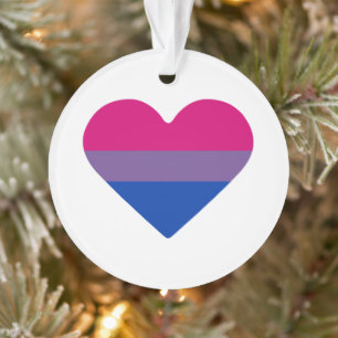 Ornamento Coração da Bandeira do Orgulho Bissexual