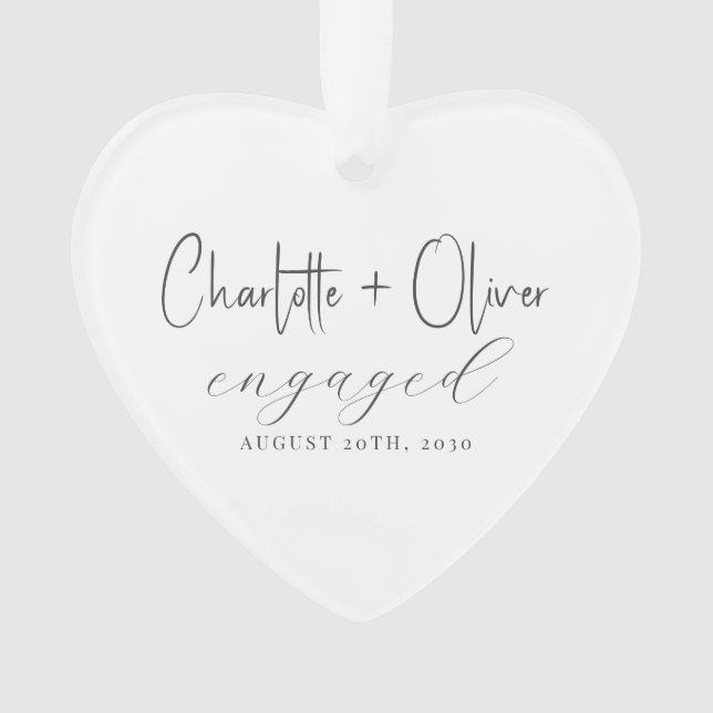 Ornamento Coração de Keepsasasaque de noivado (Frente)