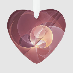Ornamento Coração moderno da arte do Fractal do rosa do