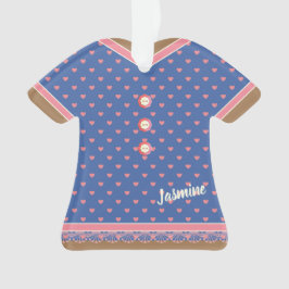 Ornamento Corações Cor-de-Rosa, Trim de rendas de vestimenta