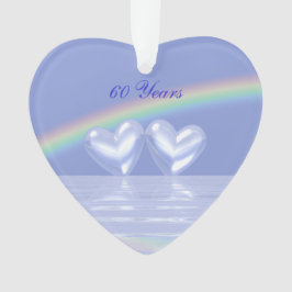 Ornamento Corações Diamantes do 60º Aniversário
