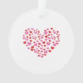 Ornamento Corações Vermelho E Rosa