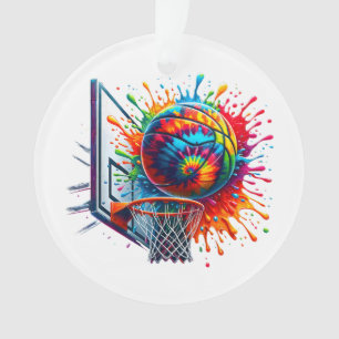Ornamento Corda de Basquete Colorida Tie Dye Cesto de Basque