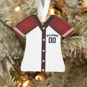 Ornamento Cores de Equipe Personalizadas Baseball Jersey