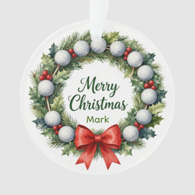 Ornamento Coroa de Natal de Golfe (Frente)