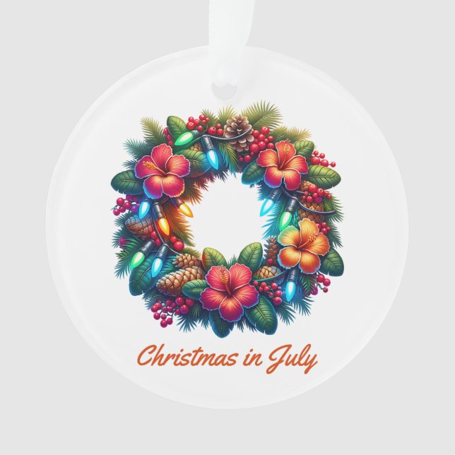 Ornamento Coroa de Natal em Julho (Frente)